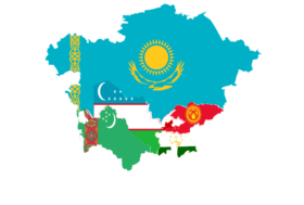 Countries of central Asia. Image Credit: https://commons.wikimedia.org/wiki/File:Flag_map_of_central_asia.png